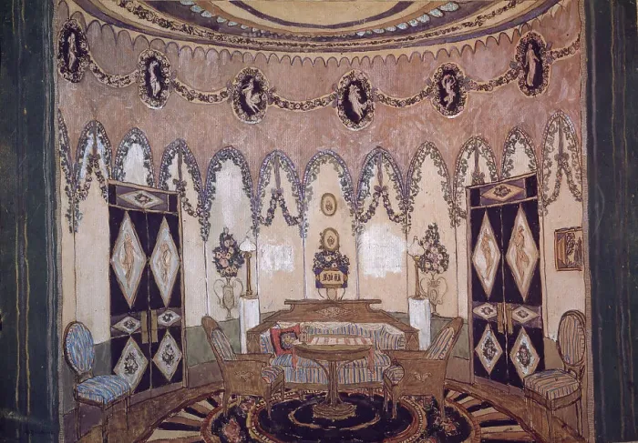 Framed Print : Stage design for the theatre play Two Brothers by M. Lermontov, 1915. Artist: Golovin, Alexander Yakovlevich (1863-1930) Framed Print : Stage design for the theatre play Two Brothers by M. Lermontov, 1915. Artist: Golovin, Alexander Yakovlevich (1863-1930)