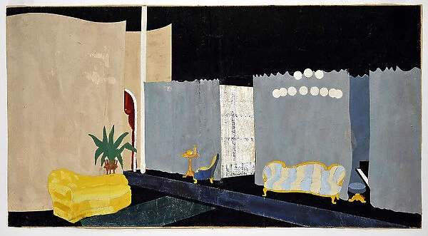 Stage design for the theatre play The Lady of the Camellias by Alexandre Dumas, 1934. Creator: Leistikow, Ivan (Johannes) (active 1930s)