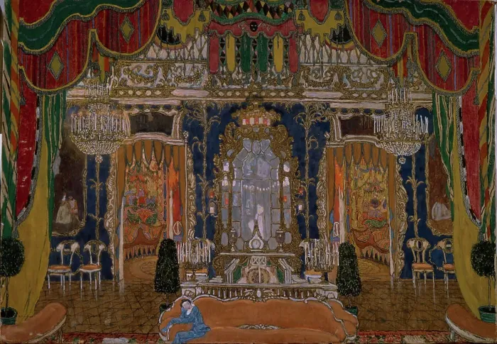 Framed Print : Stage design for the theatre play The Masquerade by M. Lermontov, 1917. Artist: Golovin, Alexander Yakovlevich (1863-1930) Framed Print : Stage design for the theatre play The Masquerade by M. Lermontov, 1917. Artist: Golovin, Alexander Yakovlevich (1863-1930)