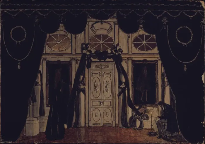 Framed Print : Stage design for the theatre play The Masquerade by M. Lermontov, 1917. Artist: Golovin, Alexander Yakovlevich (1863-1930) Framed Print : Stage design for the theatre play The Masquerade by M. Lermontov, 1917. Artist: Golovin, Alexander Yakovlevich (1863-1930)