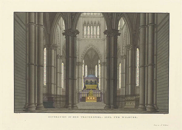 Stage design for the tragedy The Bride of Messina by Friedrich Schiller, 1824