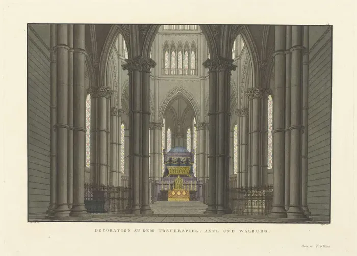 Framed Print : Stage design for the tragedy The Bride of Messina by Friedrich Schiller, 1824 Framed Print : Stage design for the tragedy The Bride of Messina by Friedrich Schiller, 1824
