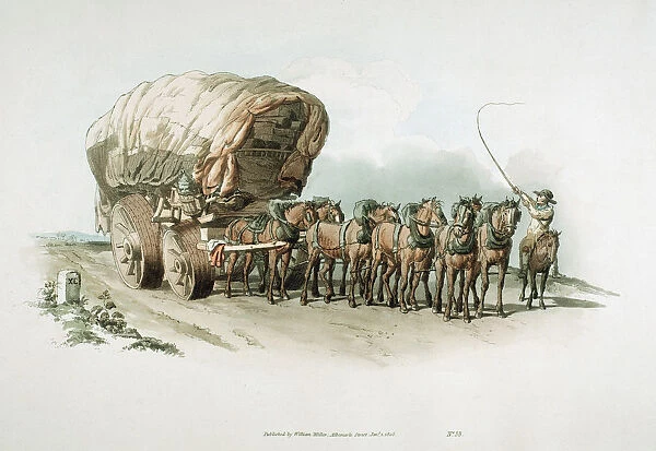 Stage wagon, 1805. Artist: William Henry Pyne