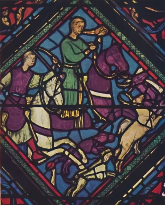 Framed Print : Stained Glass - Chartes Cathedral, 13th century, (c1950). Creator: Unknown Framed Print : Stained Glass - Chartes Cathedral, 13th century, (c1950). Creator: Unknown