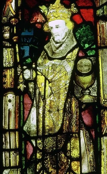 Stained glass image of Edward the Confessor