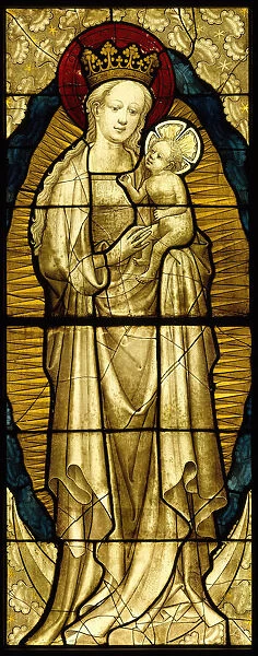 Stained Glass Panel with the Virgin and Child, German, 1430-35. Creator: Unknown