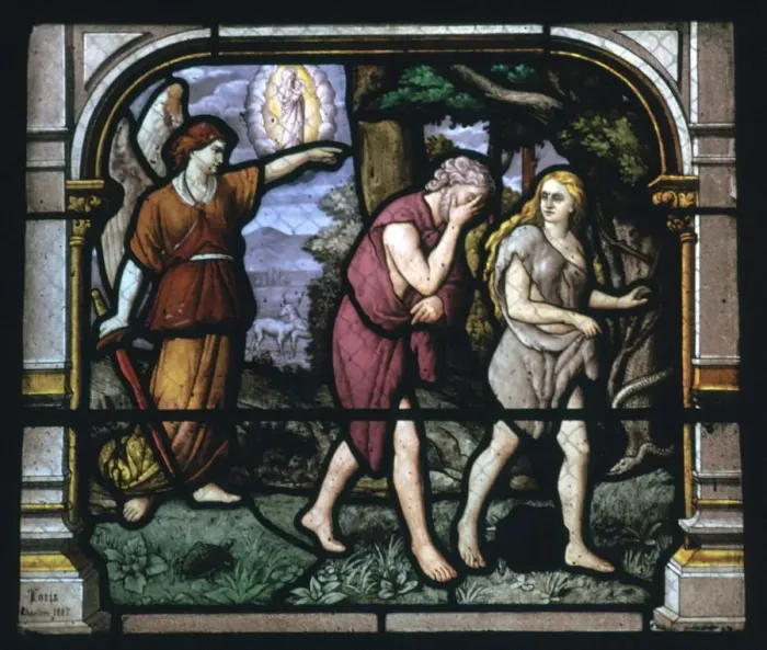 Framed Print : Detail of a stained glass window in Chartres, 19th century Framed Print : Detail of a stained glass window in Chartres, 19th century