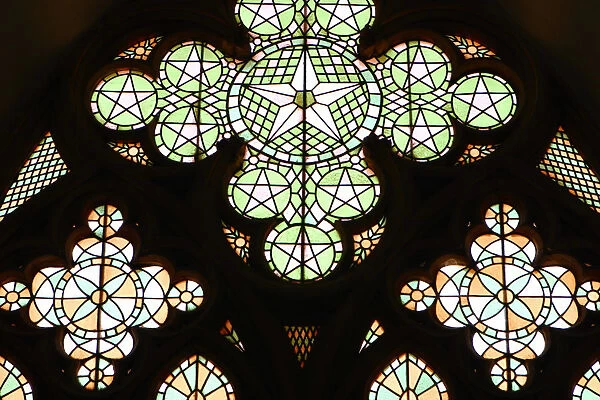 Stained glass window, Lala Mustafa Pasha Mosque, Famagusta, North Cyprus