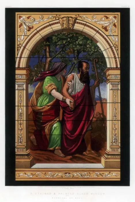 Framed Print : A Stained and Painted Glass Window, 19th century. Artist: John Burley Waring