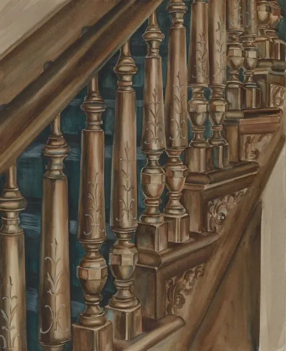Framed Print : Stair Case, c. 1936. Creator: Natalie Simon Framed Print : Stair Case, c. 1936. Creator: Natalie Simon
