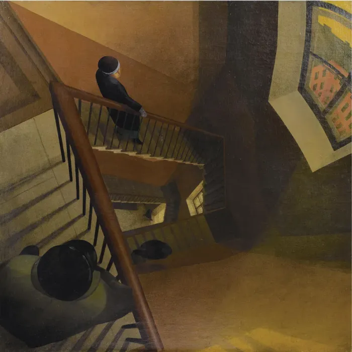 Framed Print : The Staircase. Artist: Chupyatov, Leonid Terentievich (1890-1941) Framed Print : The Staircase. Artist: Chupyatov, Leonid Terentievich (1890-1941)
