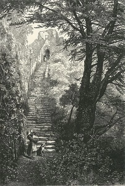 Staircase to Carisbrook Keep, c1870