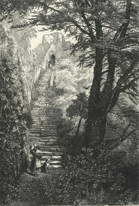 Framed Print : Staircase to Carisbrook Keep, c1870 Framed Print : Staircase to Carisbrook Keep, c1870
