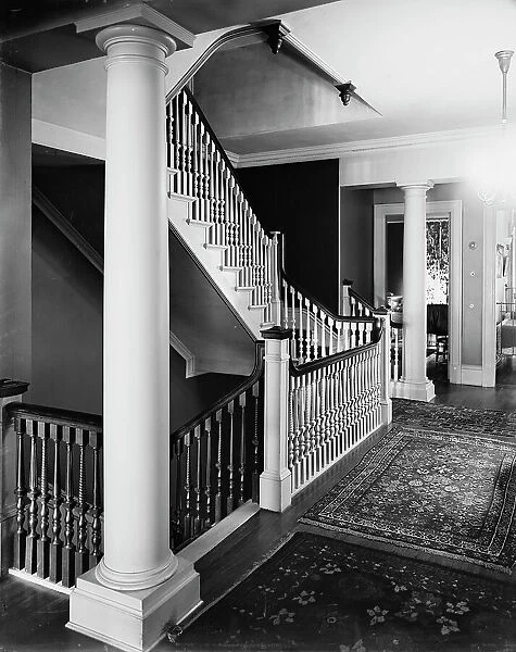 Staircase, four-story townhouse, possibly New York, N.Y. between 1900 and 1905. Creator: William H. Jackson