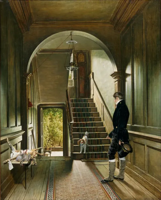Framed Print : The Staircase of the London Residence of the Painter, 1828. Artist: Wonder, Pieter Christoffel (1780-1852) Framed Print : The Staircase of the London Residence of the Painter, 1828. Artist: Wonder, Pieter Christoffel (1780-1852)