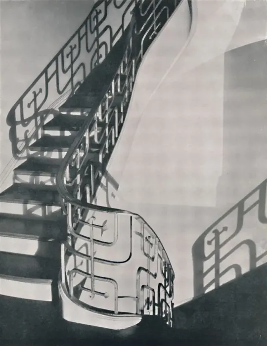 Framed Print : Staircase railing in monel metal designed for a New York residence, 1933 Framed Print : Staircase railing in monel metal designed for a New York residence, 1933