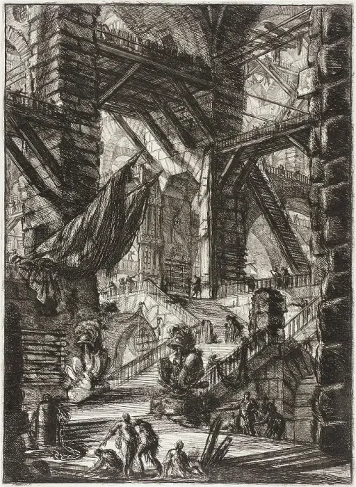 Framed Print : The Staircase with Trophies, 1761. Creator: Giovanni Battista Piranesi Framed Print : The Staircase with Trophies, 1761. Creator: Giovanni Battista Piranesi