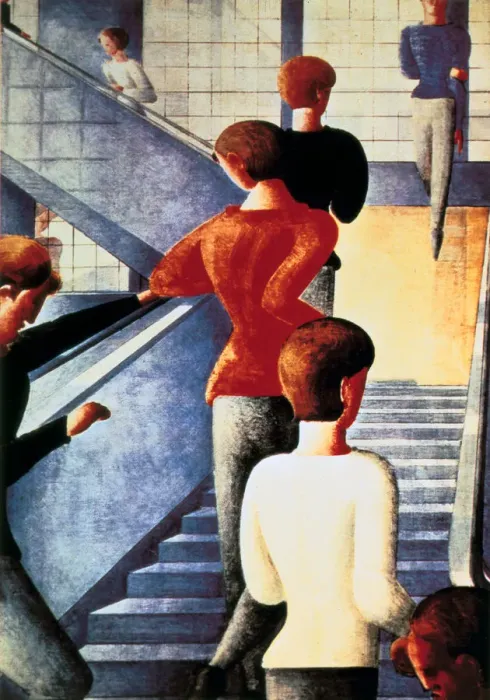 Framed Print : Stairs to the Bauhaus, 1932. Artist: Oskar Schlemmer Framed Print : Stairs to the Bauhaus, 1932. Artist: Oskar Schlemmer