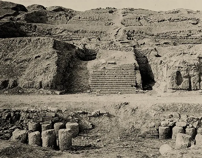 Framed Print : The stairs of Surkh Kotal Temple. Creator: Unknown photographer Framed Print : The stairs of Surkh Kotal Temple. Creator: Unknown photographer