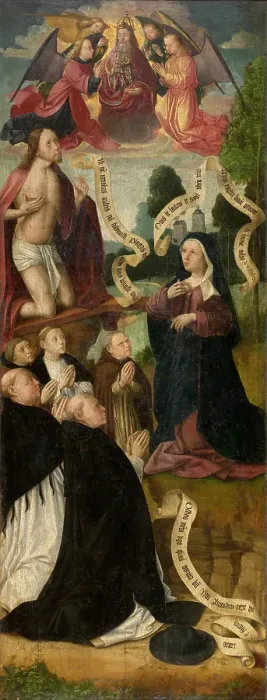 Framed Print : Stairway to Heaven, 1490. Creator: Master of the Amsterdam Death of the Virgin Framed Print : Stairway to Heaven, 1490. Creator: Master of the Amsterdam Death of the Virgin