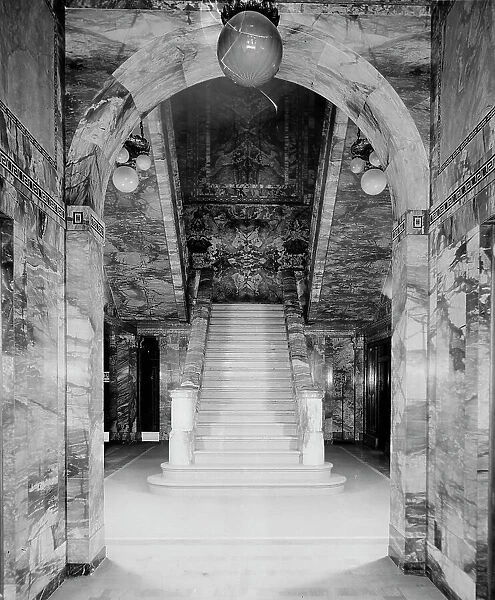 Stairway, main corridor, Majestic B. [Building], Detroit, Mich. between 1905 and 1915. Creator: Unknown