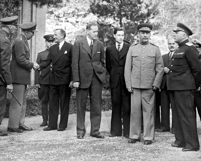Framed Print : Stalin and Voroshilov at the Tehran Conference 1943 Framed Print : Stalin and Voroshilov at the Tehran Conference 1943