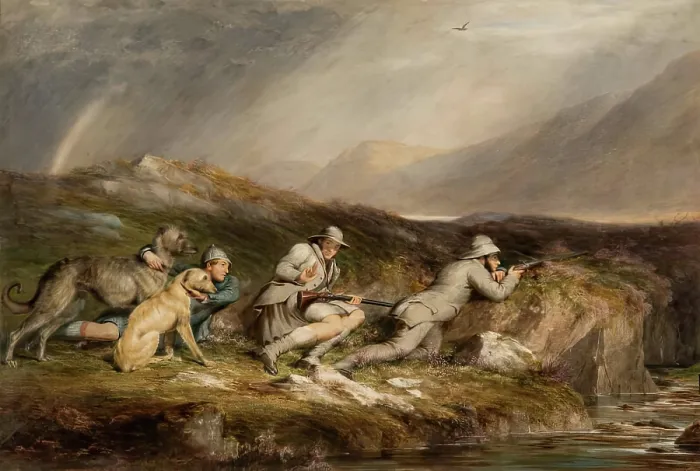 Framed Print : Stalking in the Highlands, 1853. Creator: James William Giles Framed Print : Stalking in the Highlands, 1853. Creator: James William Giles