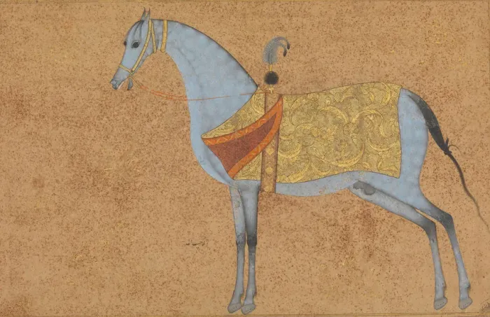 Framed Print : A Stallion, ca. 1601-6. Creator: Habiballah of Sava Framed Print : A Stallion, ca. 1601-6. Creator: Habiballah of Sava