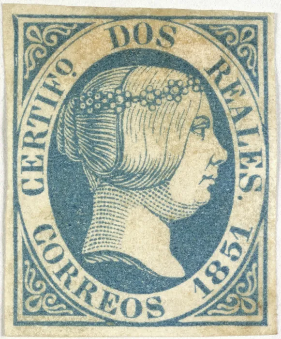 Framed Print : Stamp bearing the head of Queen Isabella II, 1851. Creator: Unknown Framed Print : Stamp bearing the head of Queen Isabella II, 1851. Creator: Unknown