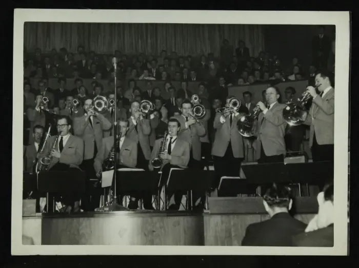 Framed Print : The Stan Kenton Orchestra in concert, 1956. Artist: Denis Williams Framed Print : The Stan Kenton Orchestra in concert, 1956. Artist: Denis Williams