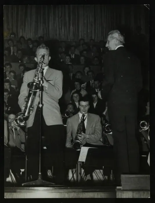 Framed Print : The Stan Kenton Orchestra in concert, 1956. Artist: Denis Williams Framed Print : The Stan Kenton Orchestra in concert, 1956. Artist: Denis Williams