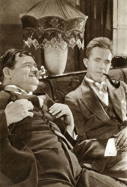 Stan Laurel and Oliver Hardy, American-based comedy duo, 1933
