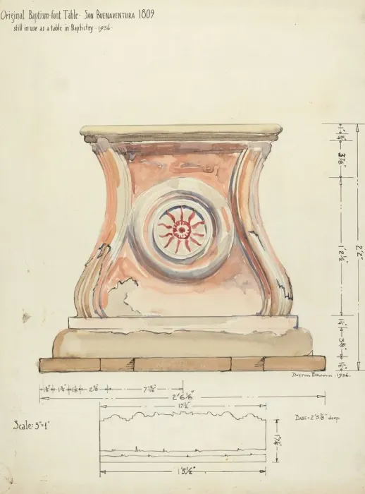 Framed Print : Stand for Baptismal Font, 1935 / 1942. Creator: Edward Jewett Framed Print : Stand for Baptismal Font, 1935 / 1942. Creator: Edward Jewett