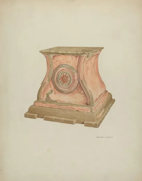 Framed Print : Stand for Baptismal Font, 1937. Creator: Edward Jewett Framed Print : Stand for Baptismal Font, 1937. Creator: Edward Jewett