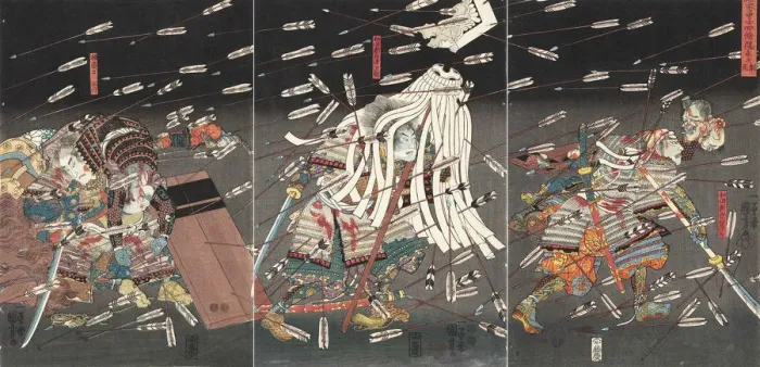 Framed Print : The last stand of the Kusunoki at Shijonawate (Nanke yushi shijonawate nite uchijini), c Framed Print : The last stand of the Kusunoki at Shijonawate (Nanke yushi shijonawate nite uchijini), c