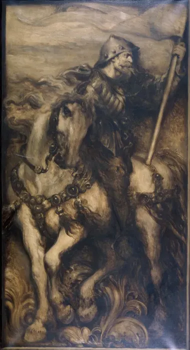 Framed Print : A Standard Bearer, 1886. Artist: Sir John Gilbert Framed Print : A Standard Bearer, 1886. Artist: Sir John Gilbert