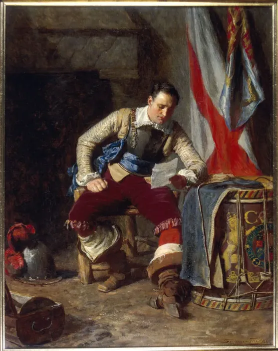 Framed Print : The Standard Bearer, 1903. Artist: John Seymour Lucas Framed Print : The Standard Bearer, 1903. Artist: John Seymour Lucas