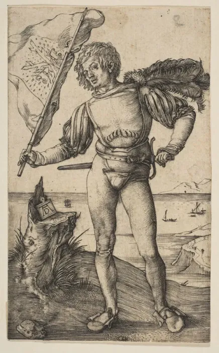 Framed Print : The Standard Bearer, ca. 1501. Creator: Albrecht Durer Framed Print : The Standard Bearer, ca. 1501. Creator: Albrecht Durer