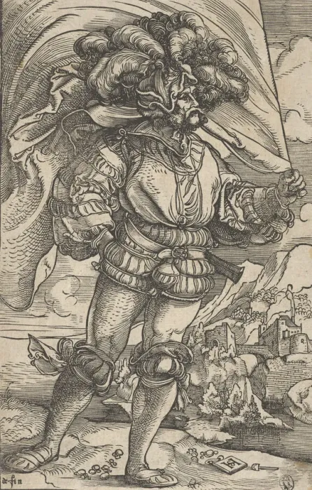 Framed Print : The Standard Bearer, ca. 1515. Creator: Hans Schaufelein the Elder Framed Print : The Standard Bearer, ca. 1515. Creator: Hans Schaufelein the Elder