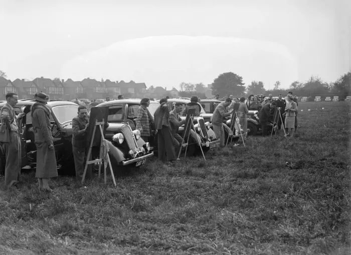 Framed Print : Standard Car Owners Club Gymkhana, 8 May 1938. Artist: Bill Brunell Framed Print : Standard Car Owners Club Gymkhana, 8 May 1938. Artist: Bill Brunell