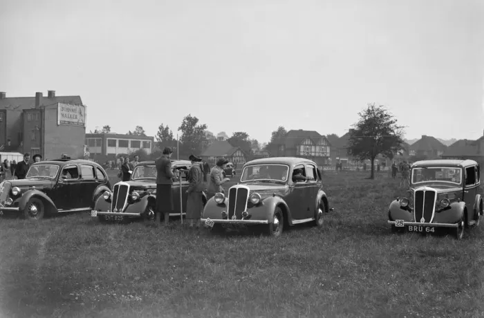 Framed Print : Two Standard Flying Twelves and a Flying Nine at the Standard Car Owners Club Gymkhana, 8 May 1938 Framed Print : Two Standard Flying Twelves and a Flying Nine at the Standard Car Owners Club Gymkhana, 8 May 1938