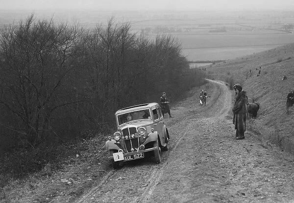 Standard Little Nine saloon competing in a trial, Crowell Hill, Chinnor, Oxfordshire, 1930s