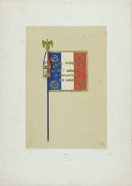 Standard: Louis Napoleon to the 33rd Infantry Line Regiment, May 10, 1852. Creator: Auguste Raffet