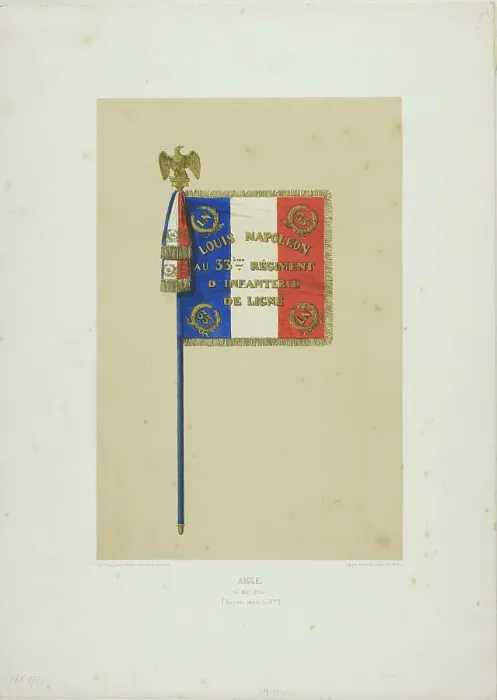 Framed Print : Standard: Louis Napoleon to the 33rd Infantry Line Regiment, May 10, 1852. Creator: Auguste Raffet Framed Print : Standard: Louis Napoleon to the 33rd Infantry Line Regiment, May 10, 1852. Creator: Auguste Raffet