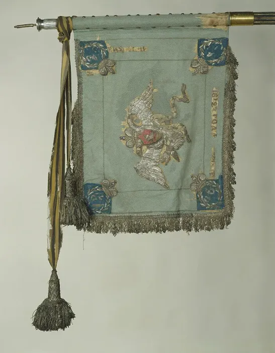 Framed Print : The Standard of Saint George of the His Majestys Life-Guards Cuirassier Regiment, c. 1830. Artist: Flags, Banners and Standards Framed Print : The Standard of Saint George of the His Majestys Life-Guards Cuirassier Regiment, c. 1830. Artist: Flags, Banners and Standards