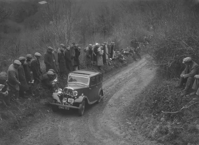 Framed Print : Standard saloon of AJ Borkett competing in the MCC Lands End Trial, 1935. Artist: Bill Brunell Framed Print : Standard saloon of AJ Borkett competing in the MCC Lands End Trial, 1935. Artist: Bill Brunell