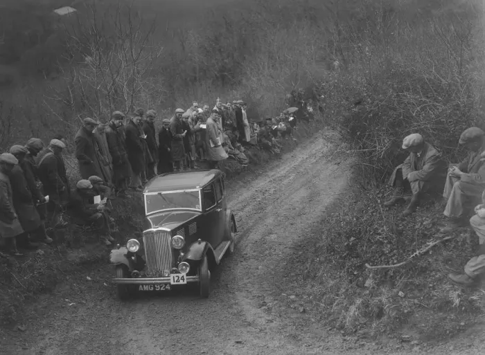 Framed Print : Standard saloon of HF Deane competing in the MCC Lands End Trial, 1935. Artist: Bill Brunell Framed Print : Standard saloon of HF Deane competing in the MCC Lands End Trial, 1935. Artist: Bill Brunell