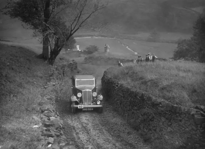 Framed Print : Standard saloon of HSR Payne competing in the MCC Sporting Trial, 1935. Artist: Bill Brunell Framed Print : Standard saloon of HSR Payne competing in the MCC Sporting Trial, 1935. Artist: Bill Brunell