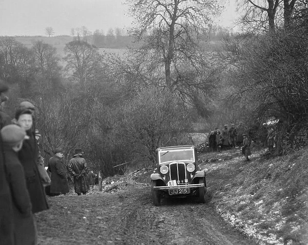 Standard Nine saloon of Mrs M Vaughan competing in the Sunbac Colmore Trial, Gloucestershire, 1933