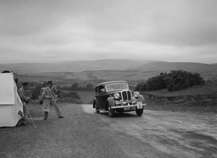 Framed Print : Standard saloon of Mrs SH Richards competing in the South Wales Auto Club Welsh Rally Framed Print : Standard saloon of Mrs SH Richards competing in the South Wales Auto Club Welsh Rally
